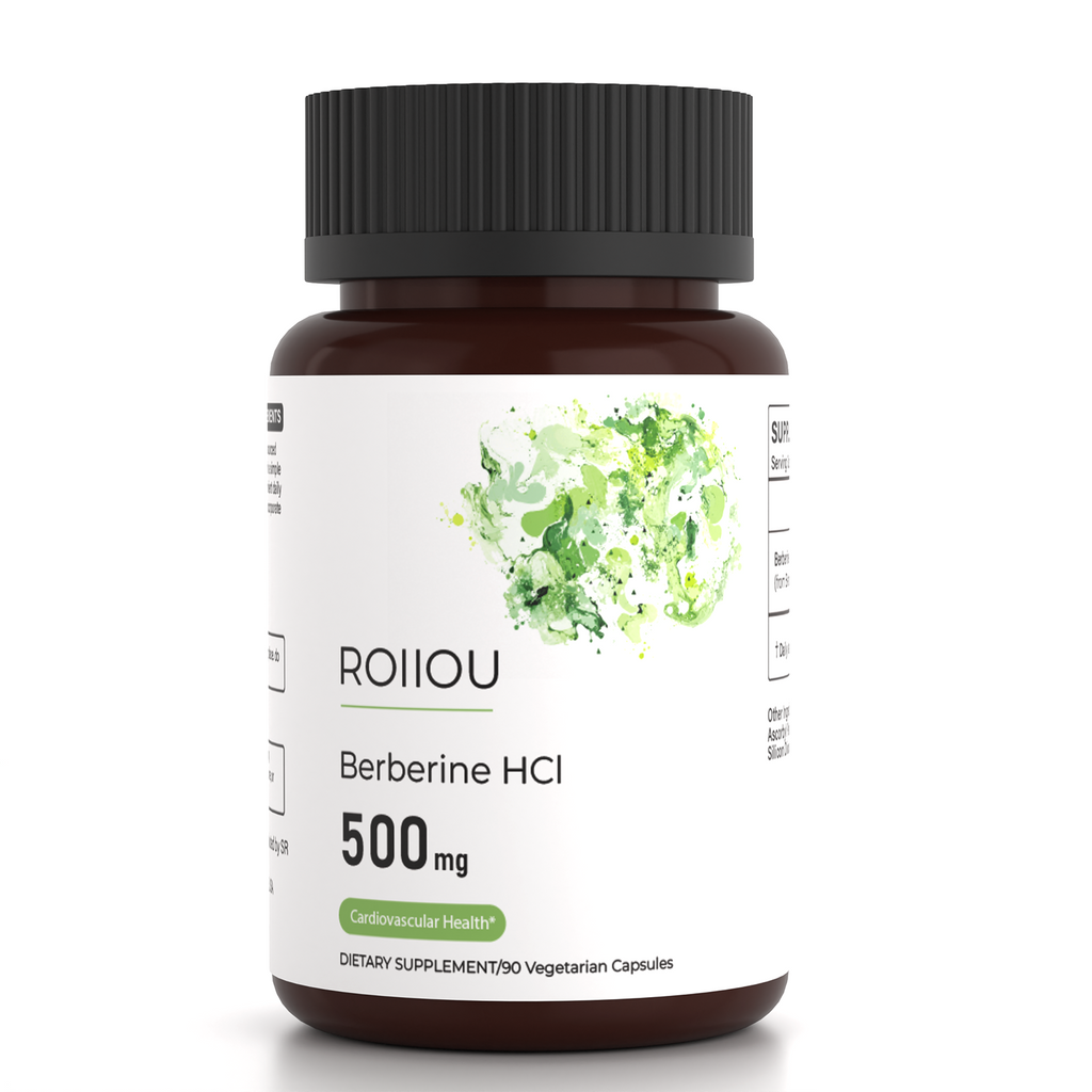 ROIIIOU Berberine HCl 500mg Capsules, Berberine Supplement from Berberis aristata Bark, Daily Metabolic Wellness & Botanical Support, Vegetarian Capsule Formula, 90 Count