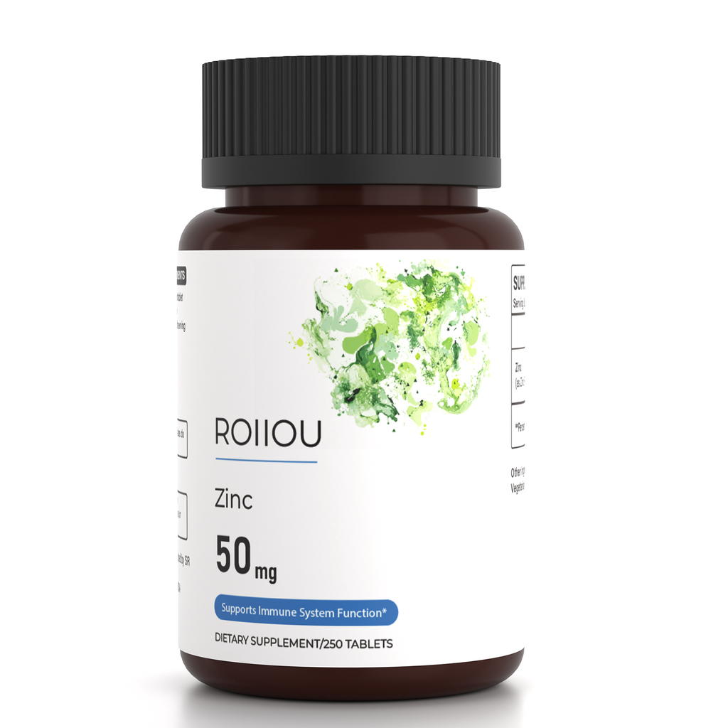 ROIIIOU Zinc Picolinate 50mg Tablets, High Potency Zinc Supplement for Immune Support, Skin Health & Daily Wellness, Vegetarian Formula, 250 Count